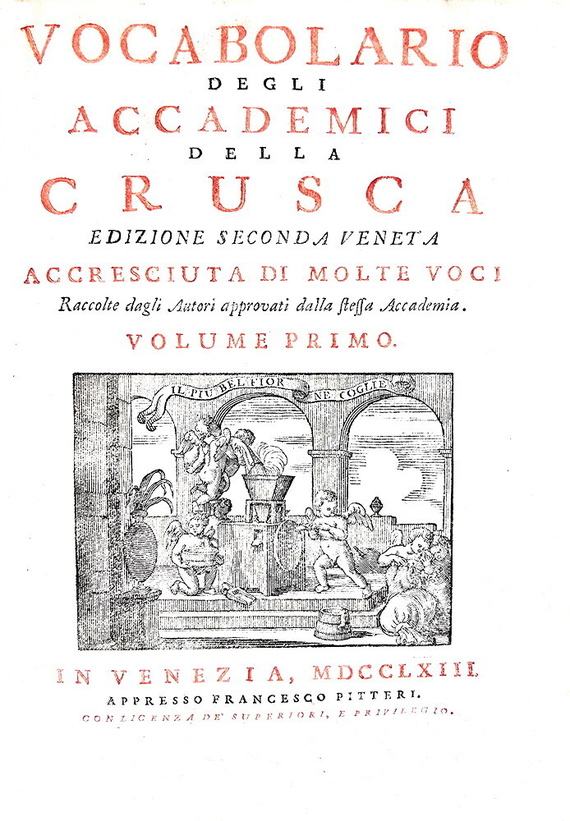 Vocabolario degli Accademici della Crusca - Venezia, presso Francesco Pitteri 1763 (legatura coeva) Vocabolario degli Accademici della Crusca - Venezia, presso Francesco Pitteri 1763 (legatura coeva)