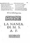 Girolamo Amelonghi - La Gigantea et la Nanea - Firenze, Torrentino 1566 (rarissima prima edizione)