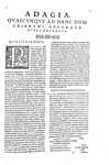 Erasmo da Rotterdam - Adagia quaecumque ad hanc diem exierunt - Firenze, Giunti 1575 (in folio)