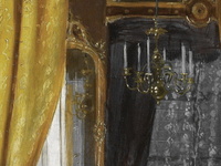 Franz Russ il Giovane - Dame mit buch - 1871 (olio su tela - splendida cornice di met� Ottocento)