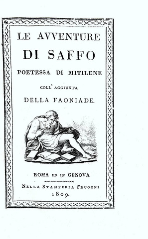 Alessandro Verri - Le avventure di Saffo, poetessa di Metilene - Roma 1809 (su carta azzurrina)