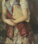 Vittorio Gussoni - La studentessa - anni Venti/Trenta del XX secolo (olio su tavola lignea) Vittorio Gussoni - La studentessa - anni Venti/Trenta del XX secolo (olio su tavola lignea)