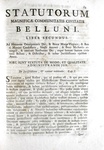 Gli antichi statuti di Belluno: Statutorum magnificae civitatis Belluni libri quatuor - Venezia 1747