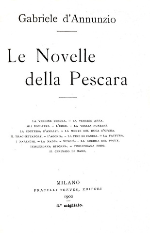 Gabriele D'Annunzio - Le novelle della Pescara - Treves 1902 (prima edizione - legatura da amatore)