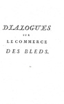Ferdinando Galiani - Dialogues sur le commerce des bleds - A Londres 1770 (rarissima prima edizione)