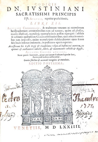 Il Codice di Giustiniano glossato: Codicis DN. Iustiniani repetitae praelectionis - Venetiis 1574