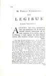 Cicerone -  De legibus libri tres - Cambridge 1727 (bella legatura coeva)