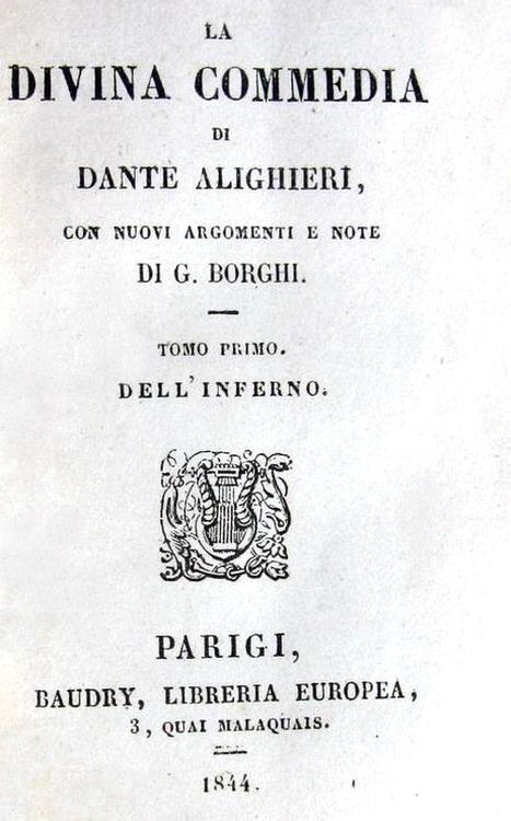 Dante Alighieri - La divina commedia - 1844 (edizione di piccolo formato con 4 tavole litografiche)