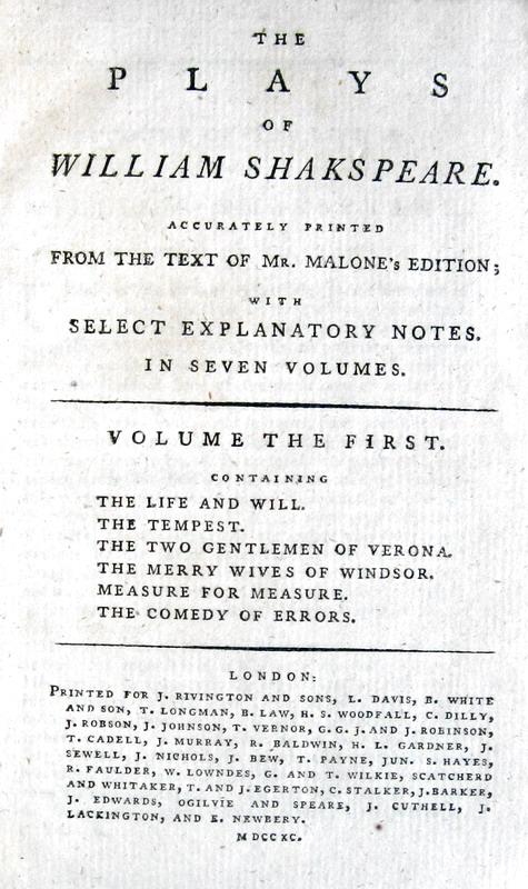 Le opere teatrali complete di William Shakespeare - The plays  - London 1786/90 (7 volumi)