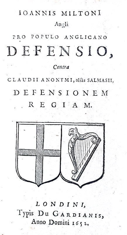 John Milton - Pro populo anglicano defensio  (e altre 3 opere) - London 1652/54 (bella legatura)