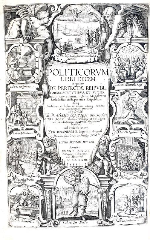 L'antimachiavellismo nel Seicento: Adam Contzen - Politicorum libri decem - 1629 (bella legatura)