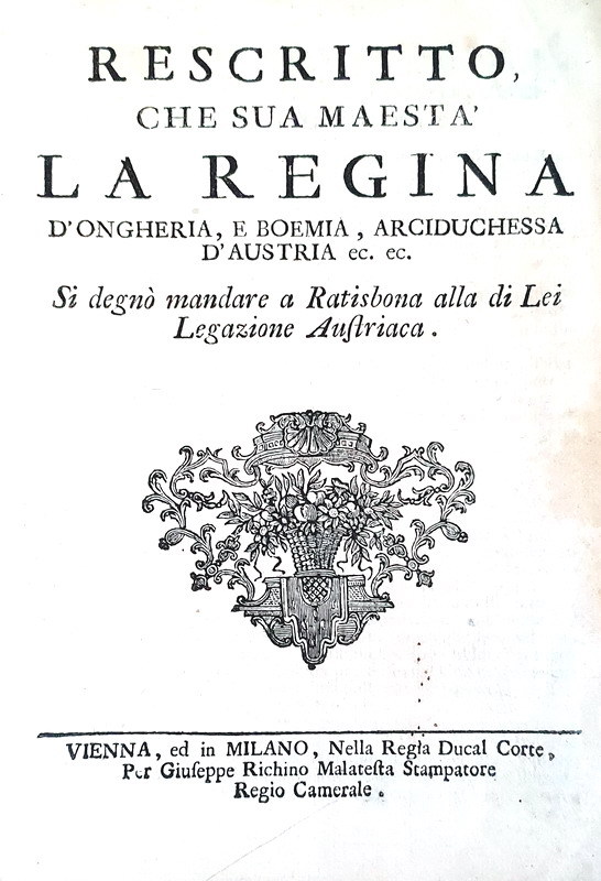 Rescritto di Maria Teresa D&#39;Austria - 1742