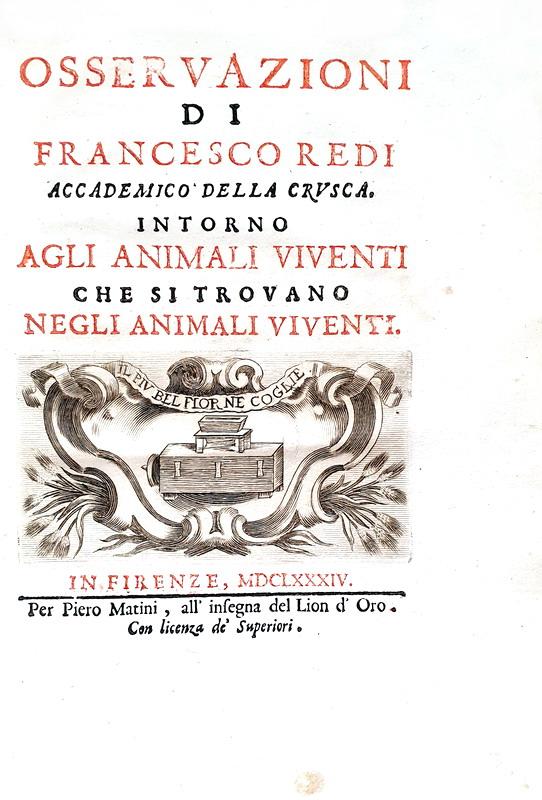 Francesco Redi - Osservazioni intorno agli animali viventi - 1684 (con 26 tavole - prima edizione)