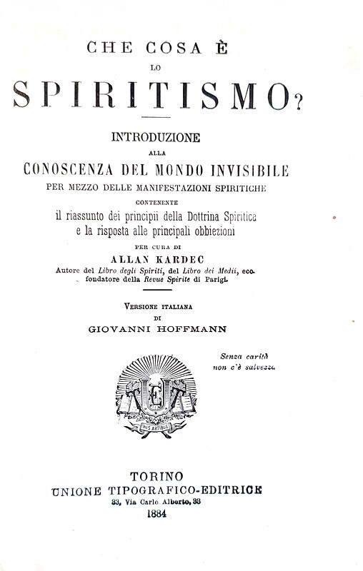 Allan Kardec - Che cosa  lo spiritismo? - Torino - 1884 (prima edizione italiana - bella legatura)