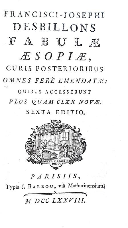 Le favole di Esopo: Fabulae Aesopiae - Paris, Barbou 1778 (bellissima legatura coeva)