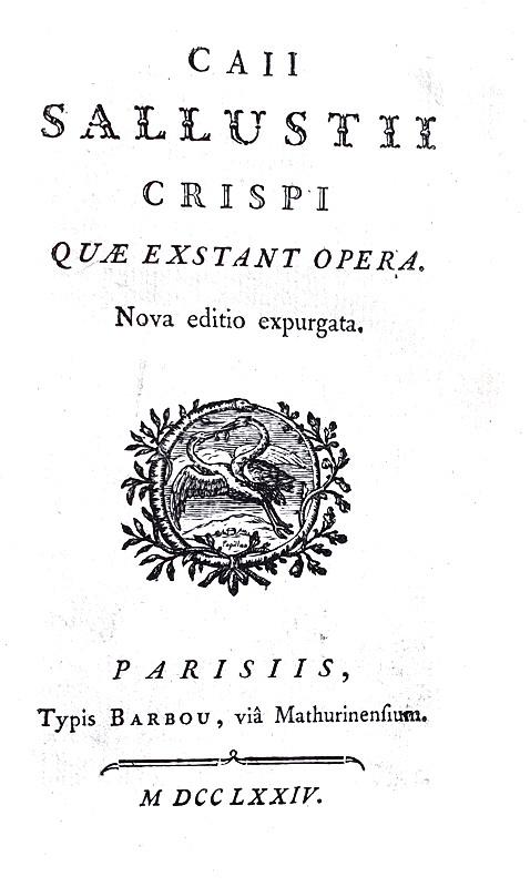 Un classico dell'epoca romana: Sallustius - Quae exstant opera - Paris 1774 (bellissima legatura)