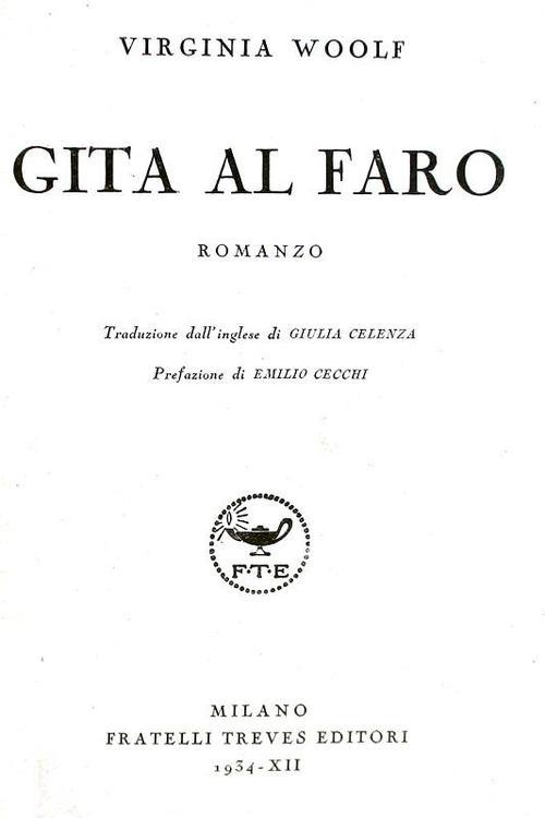 Virginia Woolf - Gita al faro - Milano, Treves 1934 (rara prima edizione italiana)