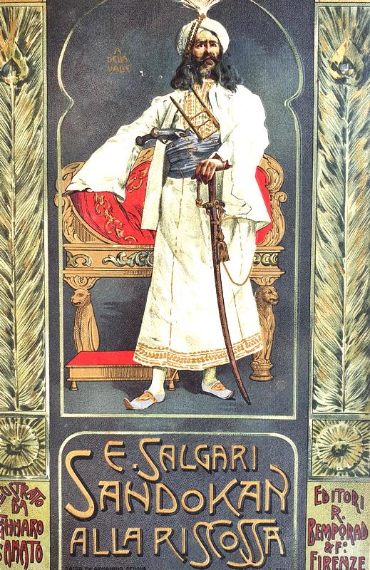 Emilio Salgari - Sandokan alla riscossa Firenze 1908 (seconda edizione - con 20 tavole fuori testo)