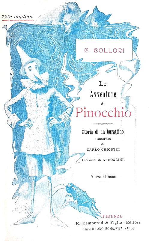 Collodi - Le avventure di Pinocchio. Storia di un burattino 1914 (figurato con bellissima legatura)