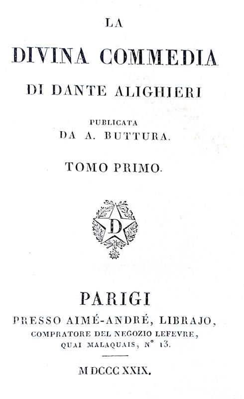 Il famoso 'Dantino' stampato da Didot: Dante - La divina commedia - Parigi 1829 (con 4 belle tavole)