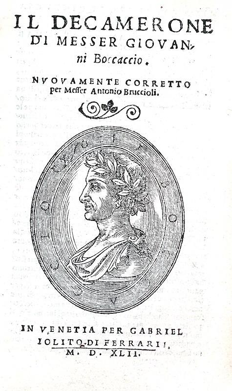 La pi bella edizione in formato piccolo del Decamerone - Venezia, Giolito 1542 (magnifica legatura)