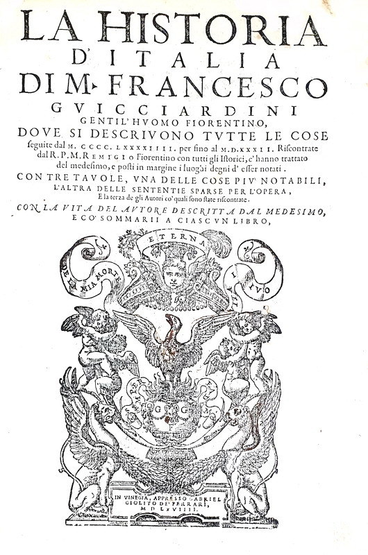 Francesco Guicciardini - La historia d?Italia - Venezia, Giolito 1569 (bellissima e rara edizione)