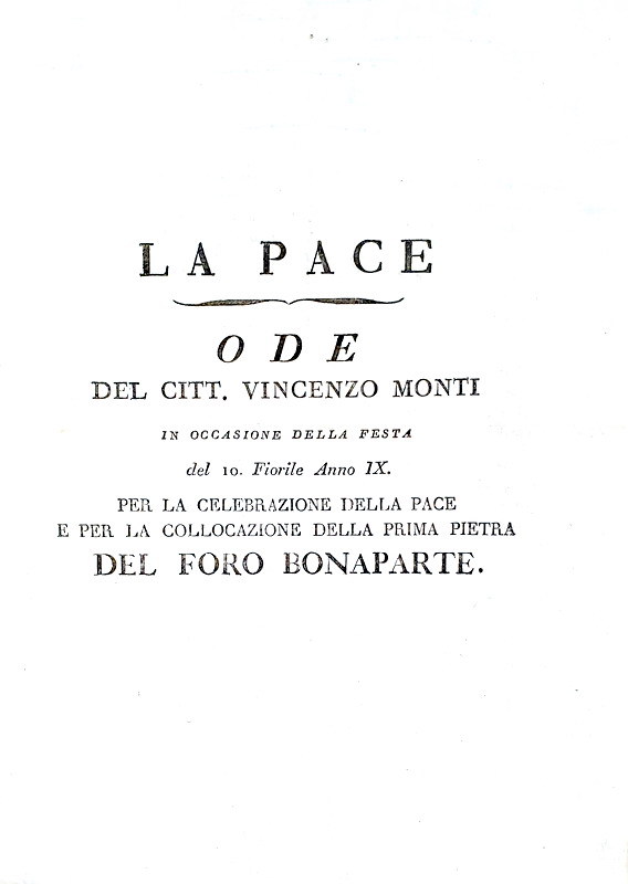 Vincenzo Monti - Raccoolta di componimenti poetici e teatrali - 1801/16 (nove rare prime edizioni)