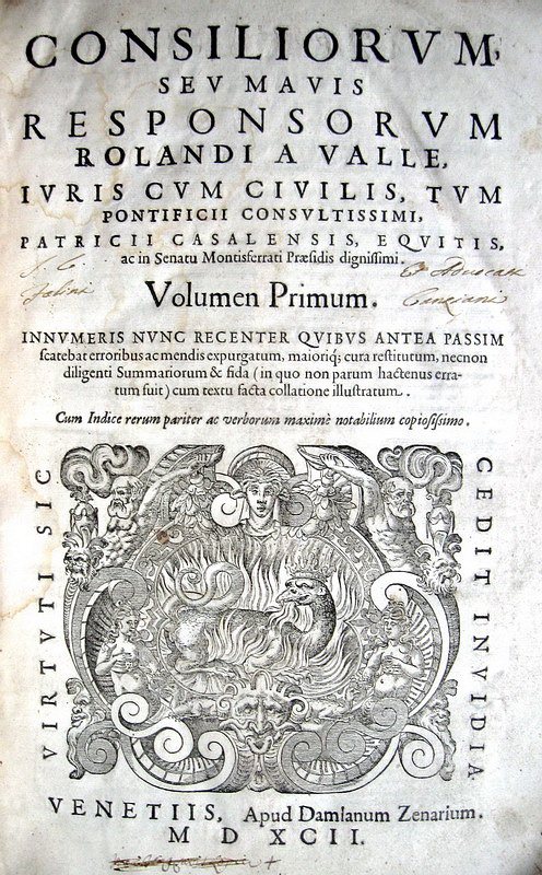 Rolando Della Valle - Consiliorum seu responsorum - 1592