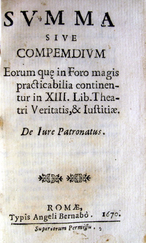 De Luca - Summa sive compendium