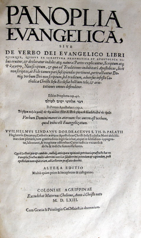 Willem van der Lindt - Panoplia evangelica, sive De verbo Dei evangelico libri quinque - 1563