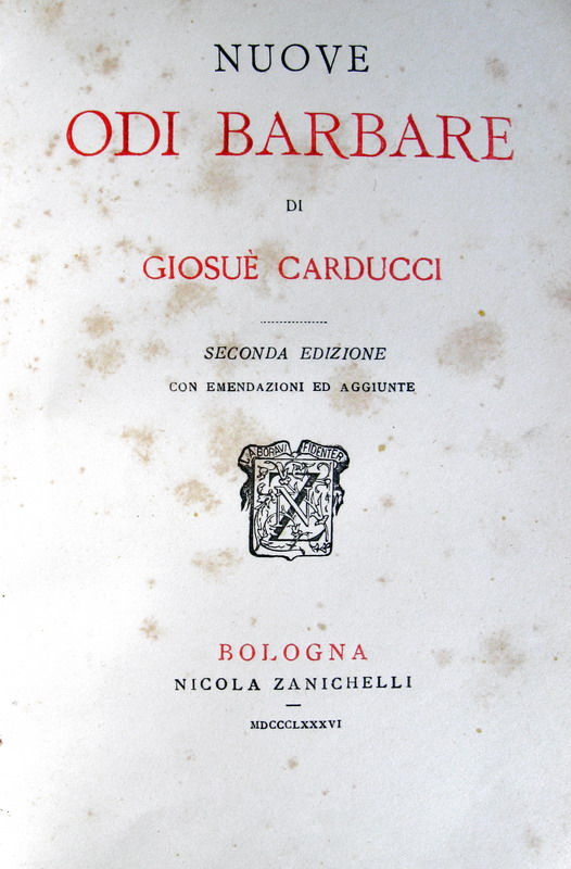 Giosue Carducci - Nuove odi barbare