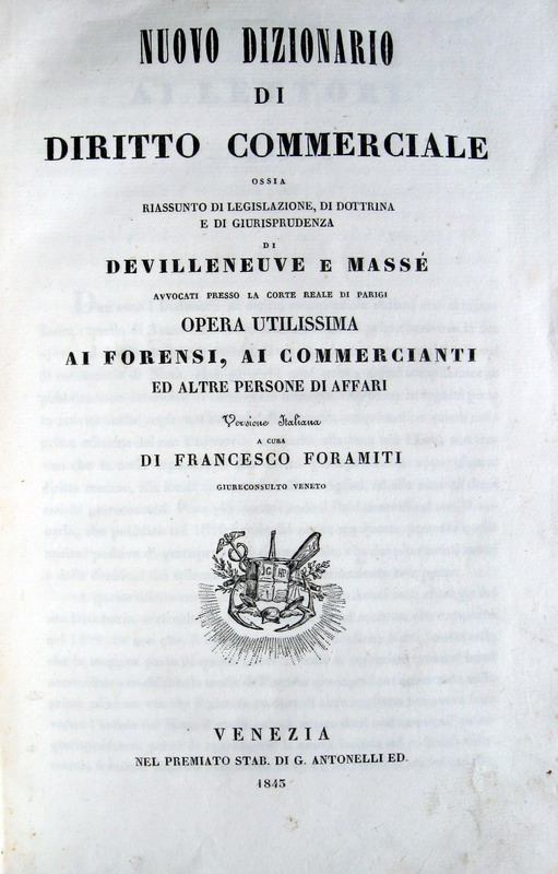 Foramiti - Dizionario di diritto commerciale - 1843