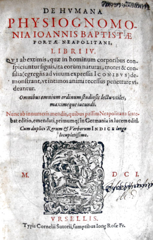 Giovanni Battista Della Porta - De humana physiognomonia libri IV - 1601