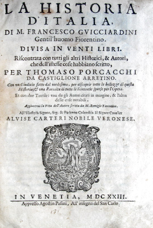 Francesco Guicciardini - La historia dItalia divisa in venti libri - 1623