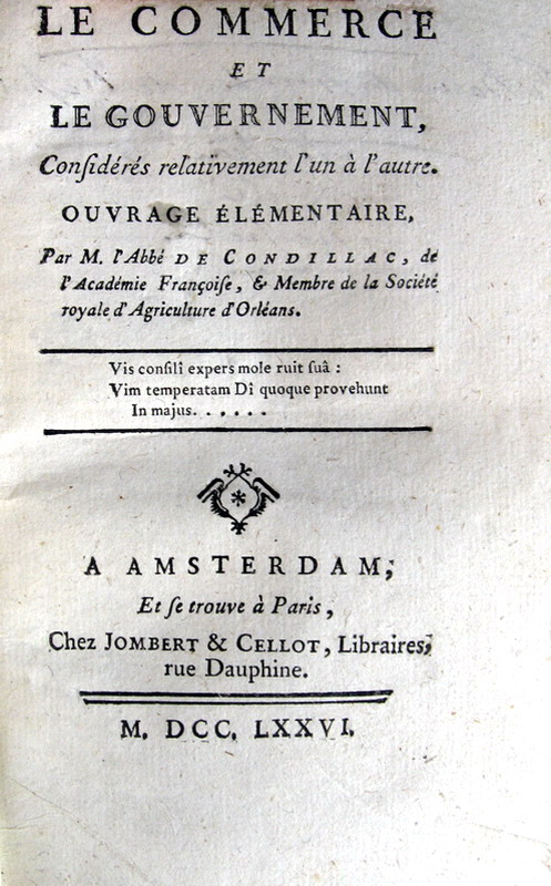 Condillac - Le commerce et le gouvernement - 1776