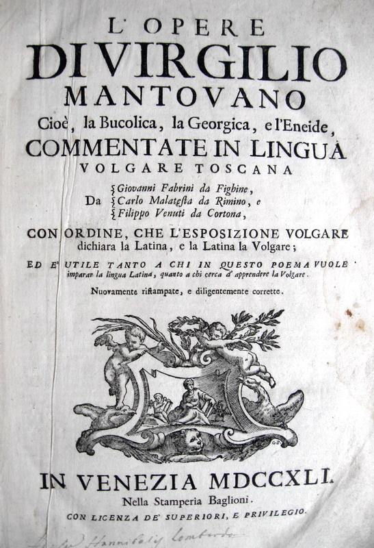 Virgilio - L'opere cio, la Bucolica, la Georgica, e lEneide commentate in lingua volgare - 1741