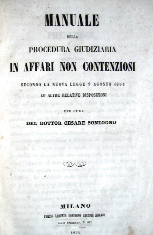 Sonzogno - Manuale della procedura giudiziaria