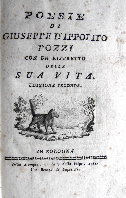 Giuseppe Pozzi - Poesie e rime piacevoli - 1764/71