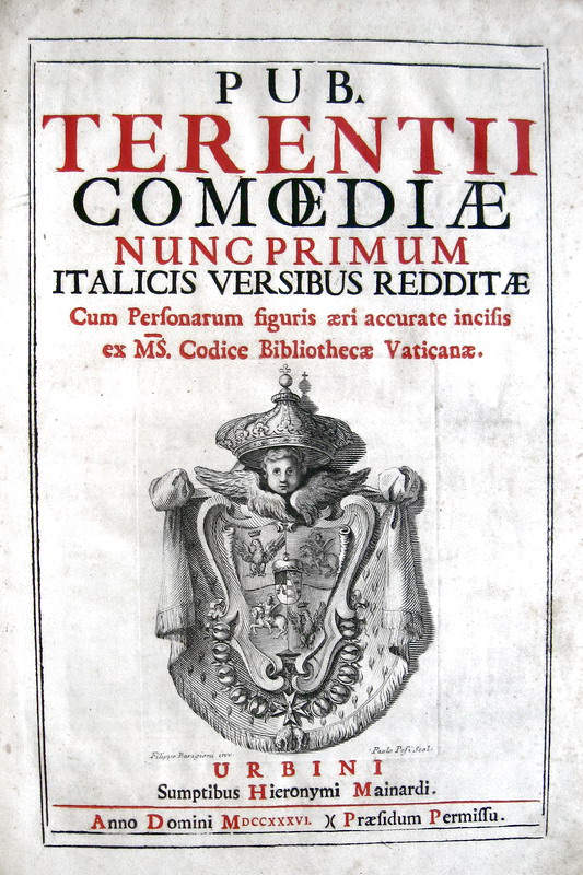Le Commedie di Terenzio con testo a fronte e 156 figure - 1736