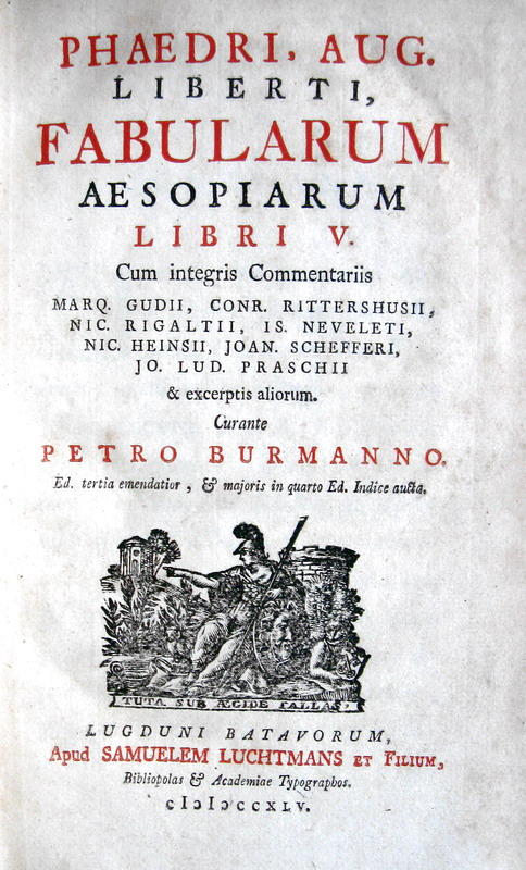 Phaedrus - Fabularum Aesopiarum libri V - 1745