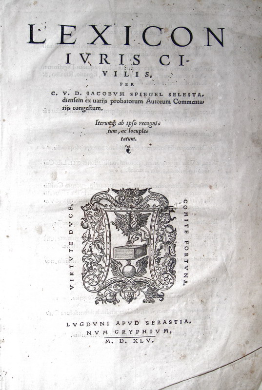 Jakob Spiegel - Lexicon juris civilis - 1545