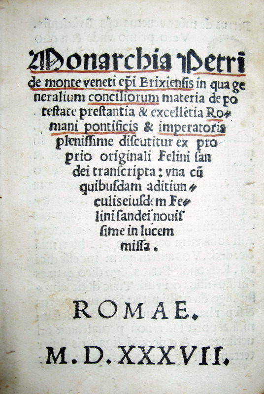 Pietro del Monte - Monarchia - 1537 (ed. Blado)
