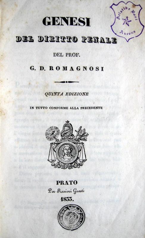 Romagnosi - Genesi del diritto penale