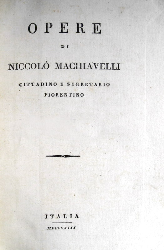Niccol� Machiavelli - Opere - Firenze, Piatti 1813 (otto volumi)