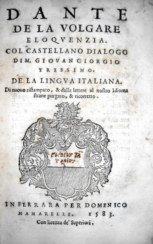Dante Alighieri - De la volgare eloquenzia - 1583