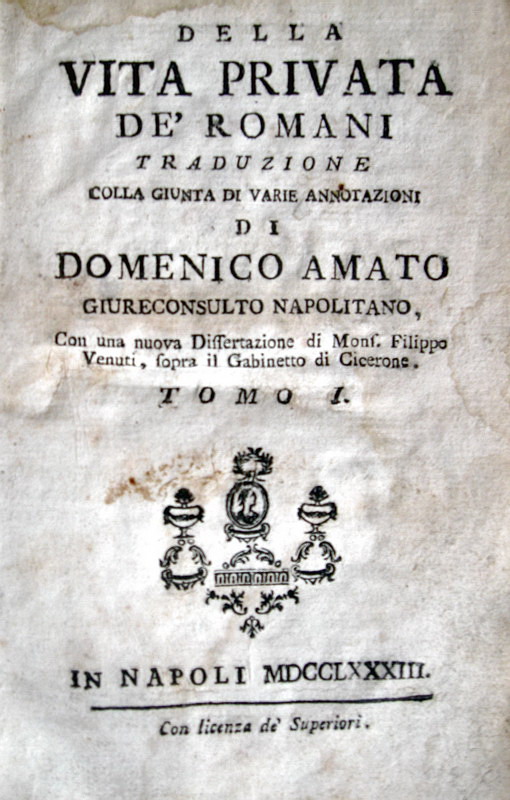 Arnay - Della vita privata de romani - 1783