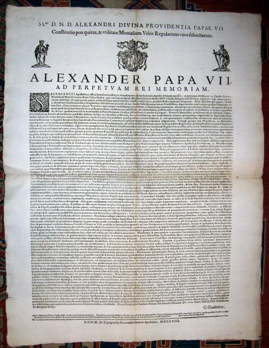 Alessandro VII disciplina la vita monastica - 1658