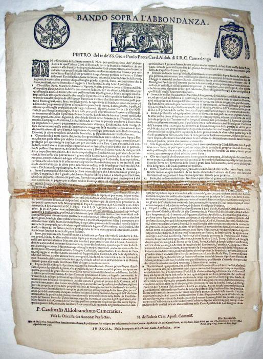 Bando sopra l'abbondanza - 1610