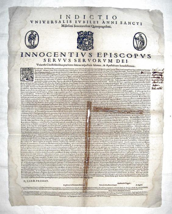 Innocenzo X indice il giubileo del 1650 Innocenzo X indice il giubileo del 1650