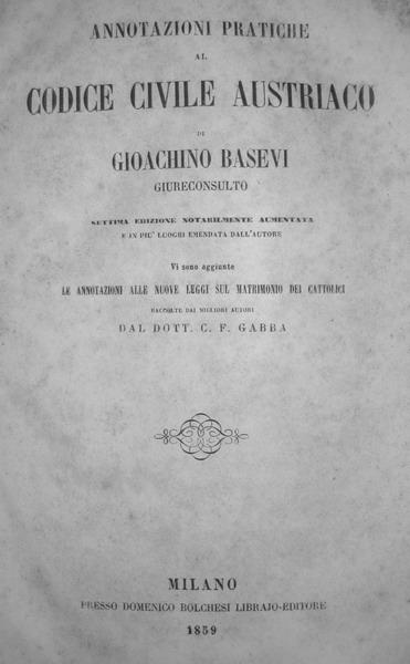 Basevi e Gabba - Sopra il diritto austriaco